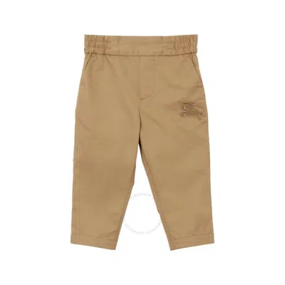Burberry Kids'  Equestrian Knight Cotton Trousers In Beige