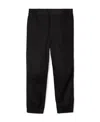 Burberry Boys Black Cotton Ekd Trousers In Black