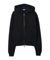 Burberry Equestrian Knight Cotton Zip Hoodie In Black