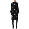 BURBERRY BURBERRY EQUESTRIAN KNIGHT CRYSTAL EMBELLISHED LONG SLEEVE DRESS
