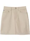Burberry Equestrian Knight Denim Skirt In Neutrals