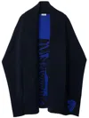 Burberry Ekd Wool Cashmere Blend Cape In Blue