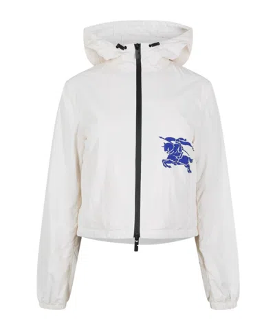 Burberry Equestrian Knight Design Casual Jacket In White