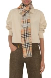 Burberry Equestrian Knight Design Check Wool Scarf In Brown