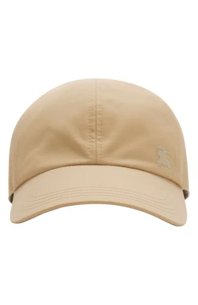 Burberry Equestrian Knight Design Cotton Gabardine Baseball Cap In Flax/sand