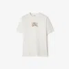Burberry Equestrian Knight Design Cotton T-shirt In White