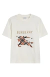 Burberry Equestrian Knight Design Cross Stitch Embroidered T-shirt In White