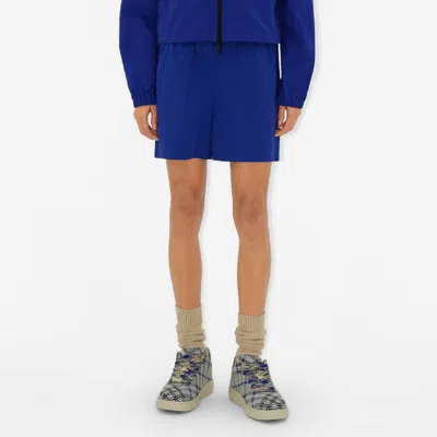 Burberry Equestrian Knight Design Nylon Shorts In Blue