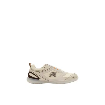 Burberry Equestrian Knight Design Panelled Trainers In Neutral