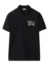Burberry Evan Ekd Check Cotton Polo Shirt Clothing In Black
