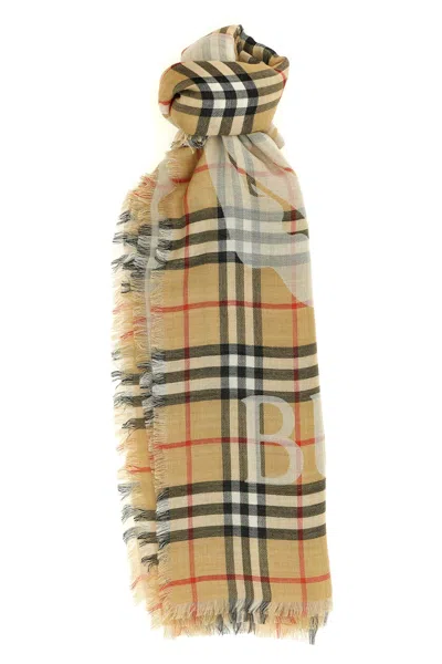Burberry 'equestrian Knight Design' Scarf In Sand