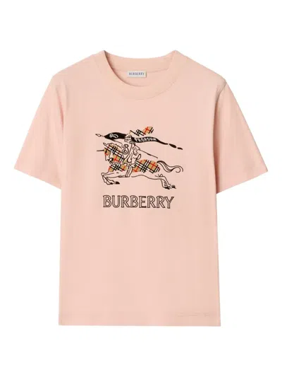 Burberry Equestrian Knight Design T-shirt In Pink