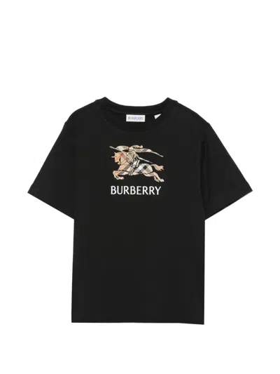 Burberry Kids' Equestrian Knight Design T-shirt In Black