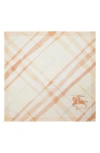 Burberry Watercolor Check-print Silk Scarf In Shell