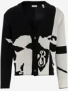 Burberry Ekd Wool Cardigan In Red