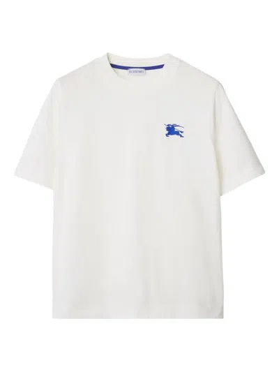 Burberry Equestrian Knight-detail Cotton T-shirt In White