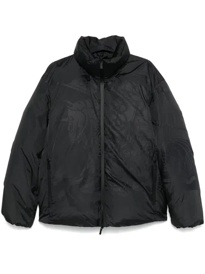 Burberry Equestrian Knight Padded Jacket In Black
