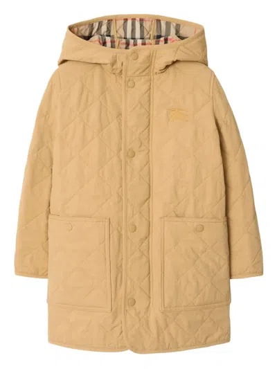 Burberry Kids' Equestrian Knight-embroidered Coat In Brown