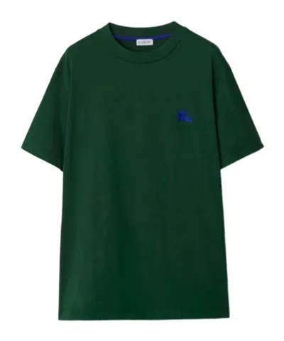 Burberry Equestrian Knight-embroidered Cotton T-shirt In Ivy