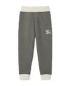 Burberry Equestrian Knight-embroidered Cotton Track Pants In Gray