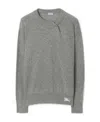 Burberry Cashmere Sweater With Kilt Pin In Gray