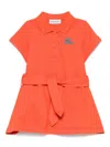 Burberry Equestrian Knight-embroidered Dress In Orange