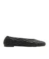 Burberry Quilted Leather Sadler Ballet Flats In Black