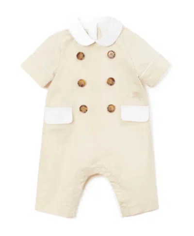 Burberry Equestrian-knight Embroidered Playsuit In Nude