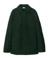 Burberry Equestrian Knight-embroidered Quilted Coat In Green
