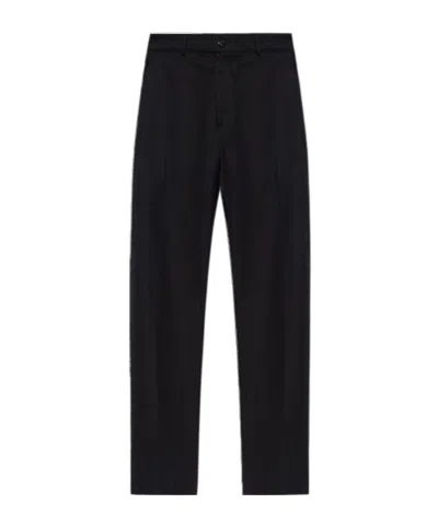Burberry Equestrian Knight-embroidered Trousers In Schwarz