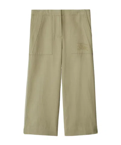 Burberry Equestrian Knight-embroidered Trousers In Nude