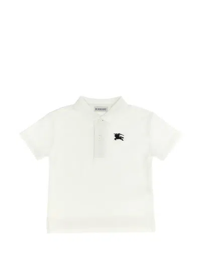 Burberry Babies' Equestrian Knight Embroidery Johane Polo Shirt In White