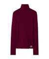 Burberry Equestrian Knight High-neck Knitted Jumper In Red