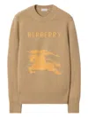 Burberry Wool And Cashmere Sweater With Ekd Knitwear Brown In Neutral