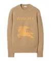 Burberry Wool And Cashmere Sweater With Ekd Knitwear Brown In Neutral