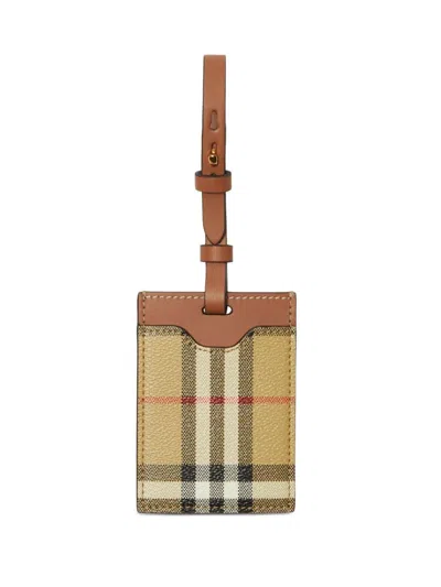 Burberry Equestrian Knight Leather Cardholder In Brown