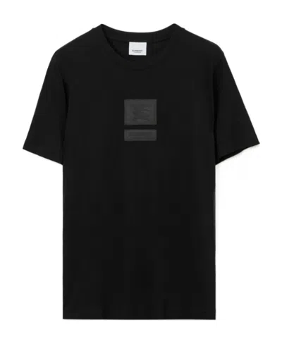Burberry Equestrian Knight Logo-patch Short-sleeve T-shirt In Black