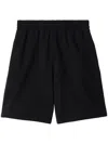 Burberry Equestrian Knight Straight Leg Shorts In Black