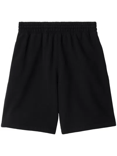 BURBERRY EQUESTRIAN KNIGHT-MOTIF COTTON SHORTS