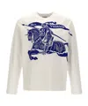 Burberry Crew Neck Graphic Print Long Sleeves Top In White