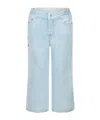 Burberry Light Blue Jeans For Girl With Equestrian Knight In Blue