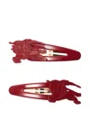 Burberry Equestrian Knight-motif Hair Clips (set Of Two) In Burgundy