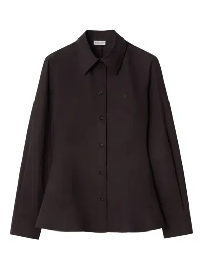 Burberry Equestrian Knight-motif Shirt In Brown