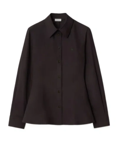 Burberry Equestrian Knight-motif Shirt In Brown
