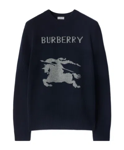 Burberry Equestrian Knight-motif Sweater In Blue