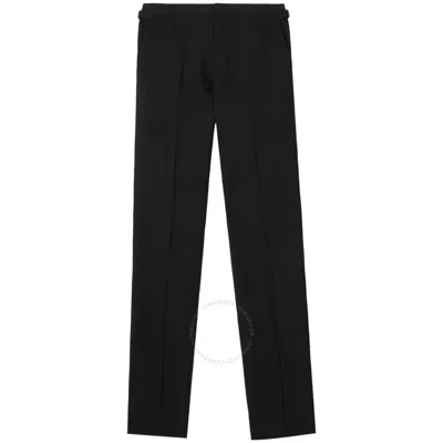 Burberry Equestrian Knight-motif Tailored Trousers In Black