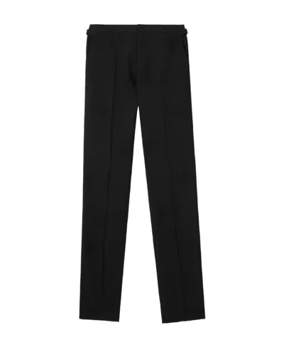 Burberry Equestrian Knight-motif Tailored Trousers In Black