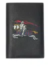 Burberry Equestrian Knight Passport Holder In Black
