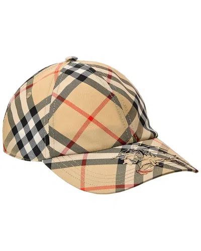 Burberry Equestrian Knight Patch Check Baseball Cap