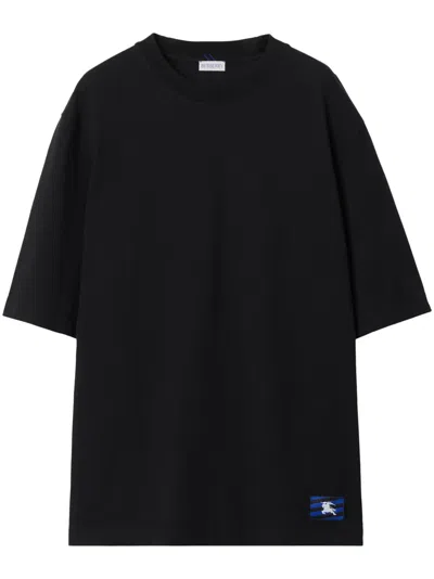 Burberry T-shirt With Ekd Patch In Black